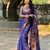 blue color zari woven banarasi art silk saree
