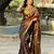 brown color zari woven banarasi art silk saree