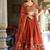 Orange Silk Thread Embroidery Work Lehenga Choli