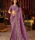 Wine pure viscose tissue jaqurad anmol zari saree