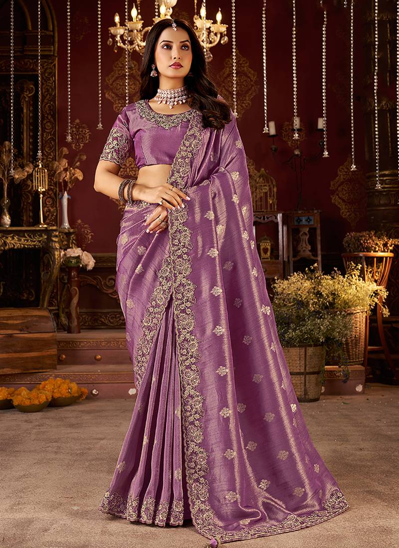 Wine pure viscose tissue jaqurad anmol zari saree