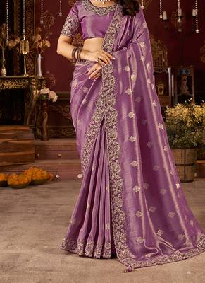 Wine pure viscose tissue jaqurad anmol zari saree 2