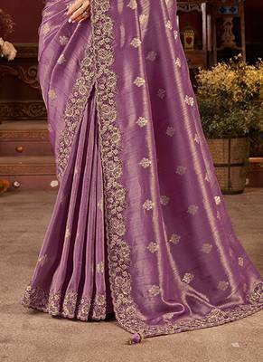 Wine pure viscose tissue jaqurad anmol zari saree 3