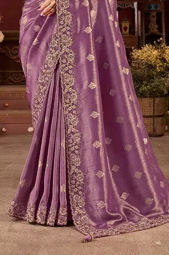 Wine pure viscose tissue jaqurad anmol zari saree