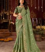 Pastel pure viscose tissue jaqurad anmol zari saree