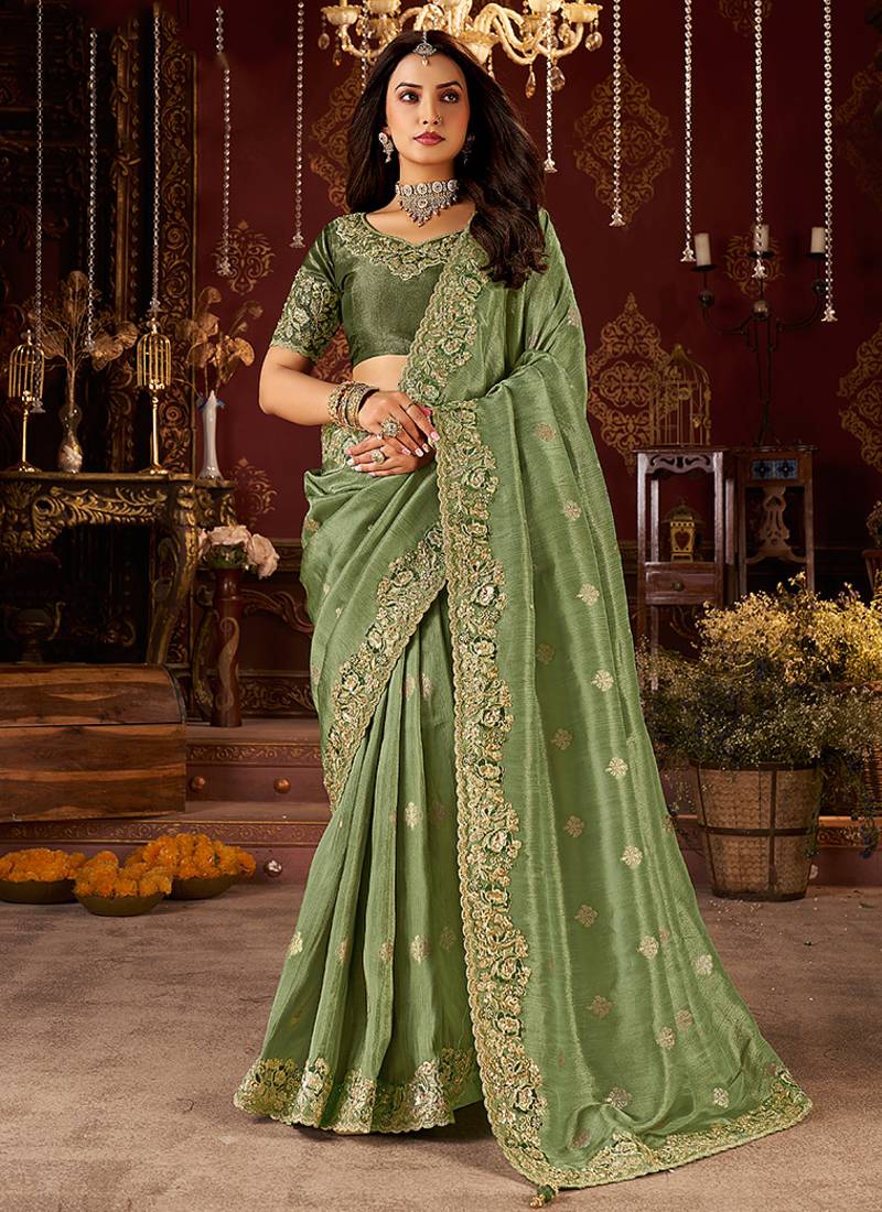 Pastel pure viscose tissue jaqurad anmol zari saree