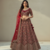 Kashmiri Work Royal Maroon Lehenga With Unstitched Blouse