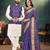 Navy blue jacquard silk kurta payjama koti & saree couple set