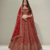 Kashmiri Work Royal Red Lehenga With Unstitched Blouse