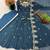 teal blue organza blend embroidered anarkali set