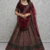 red velvet thread embroidered bridal lehenga set choli with dupatta with dupatta