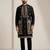 Black doniyar shartin men's kurta pyjama with long jacket