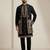 Black doniyar shartin men's kurta pyjama with long jacket