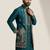 Teal doniyar shartin men's kurta pyjama with long jacket