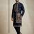 Navy blue doniyar shartin men's kurta pyjama with long jacket