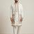 White doniyar shartin men's kurta pyjama with long jacket