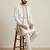 White doniyar shartin men's kurta pyjama with long jacket