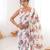 women's multicolor chinon digital floral printed saree