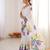 women   s white printed chinon saree with blouse