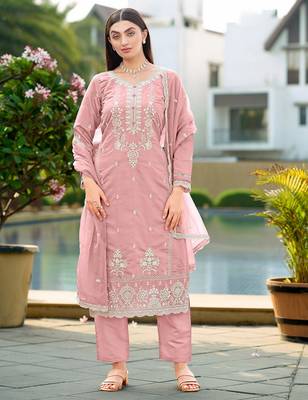 Purple color smart and desirable blended fabric salwar kameez 1