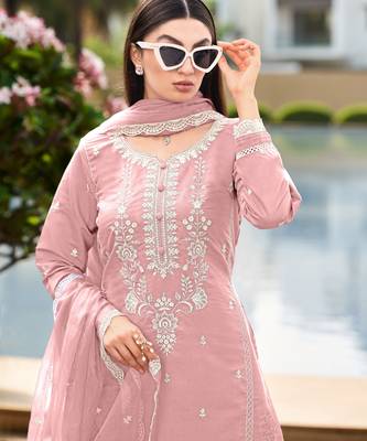 Purple color smart and desirable blended fabric salwar kameez 2