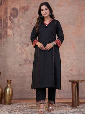 Cotton cambric printed a-line kurti-pant-dupatta  set 4
