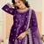 Purple color festive special velvet fabric ethnic embroidered partywear suit