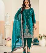Rama color festive special velvet fabric ethnic embroidered partywear suit