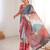 women's multicolor chinon abstract digital print saree with blouse