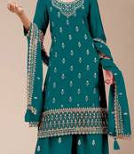 Rama color beautiful embroidered georgette fabric palazzo dress