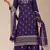 Purple color beautiful embroidered georgette fabric palazzo dress