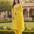 Mustard color chanderi butti fabric beautiful embroidered suit