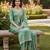 Green color chanderi butti fabric beautiful embroidered suit