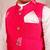 Pink printed cotton silk nehru jacket set