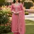 Pink color chanderi butti fabric beautiful embroidered suit