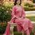 Pink color chanderi butti fabric beautiful embroidered suit