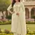 Off white color chanderi butti fabric beautiful embroidered suit