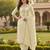 Off white color chanderi butti fabric beautiful embroidered suit