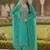 Sea green color chanderi butti fabric beautiful embroidered suit