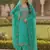 Sea green color chanderi butti fabric beautiful embroidered suit