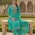 Sea green color chanderi butti fabric beautiful embroidered suit
