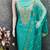 Sea green color chanderi butti fabric beautiful embroidered suit