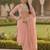 Pink color chanderi butti fabric beautiful embroidered suit
