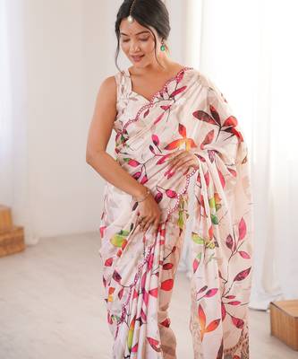 soft multicolor chinon digital printed saree for women 4
