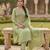 Green color chanderi butti fabric beautiful embroidered suit