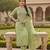 Green color chanderi butti fabric beautiful embroidered suit