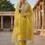 Mustard color chanderi butti fabric beautiful embroidered suit