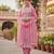 Pink color glass cotton fabric embroidered ethnic salwar suit