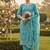 Blue color glass cotton fabric embroidered ethnic salwar suit