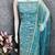 Blue color glass cotton fabric embroidered ethnic salwar suit